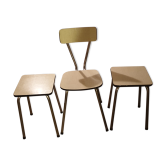 Formica chair and stools