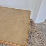 Vintage Rattan/Bamboo Dining Table with Compass Legs 1950s