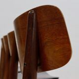 Set of 4 danish design teak and plywood dining chairs 1960s