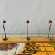 Vintage wooden wall coat rack - triple ball hook