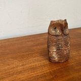 Owl sculpture in Italian pottery from the mid-century by Aldo Londi for Bitossi, 1960s.