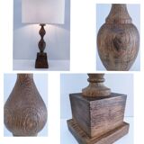XL turned solid wood lamp base H.45.5 cm