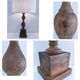 XL turned solid wood lamp base H.45.5 cm