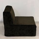 Chocolate fabric armchair