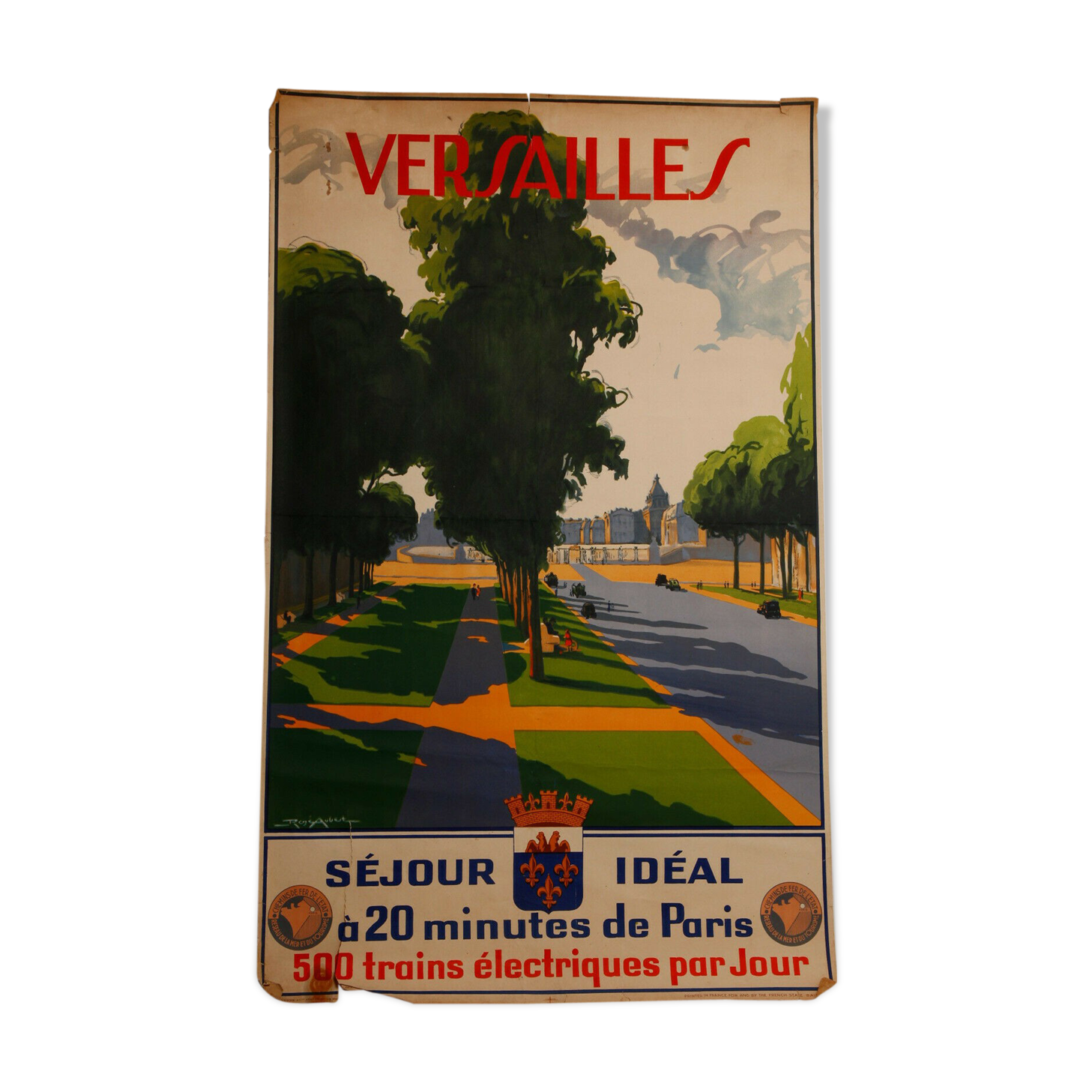 Poster René Aubert Versailles ideal stay State Railways Paris