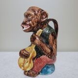 Monkey Musician Barbotine Pitcher