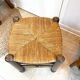 Vintage stool made of straw and wood, 1970