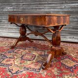 Flat mahogany desk charles X XIX th century