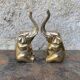 Brass elephant bookends
