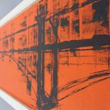 Brooklyn Bridge, New York, 1970s, Acrylic on Wood, Framed