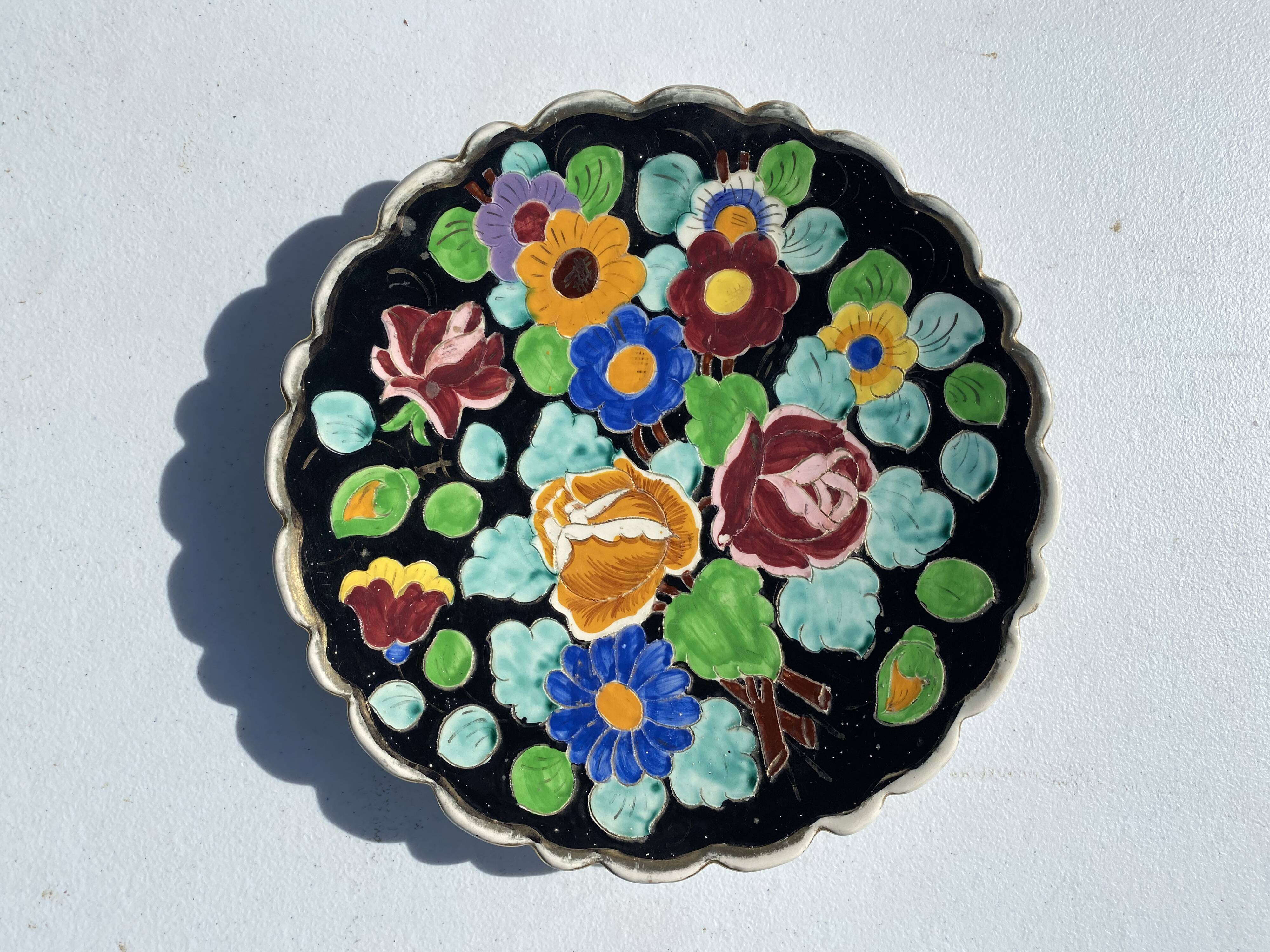 Ceramic dish azure deer Monaco 1960