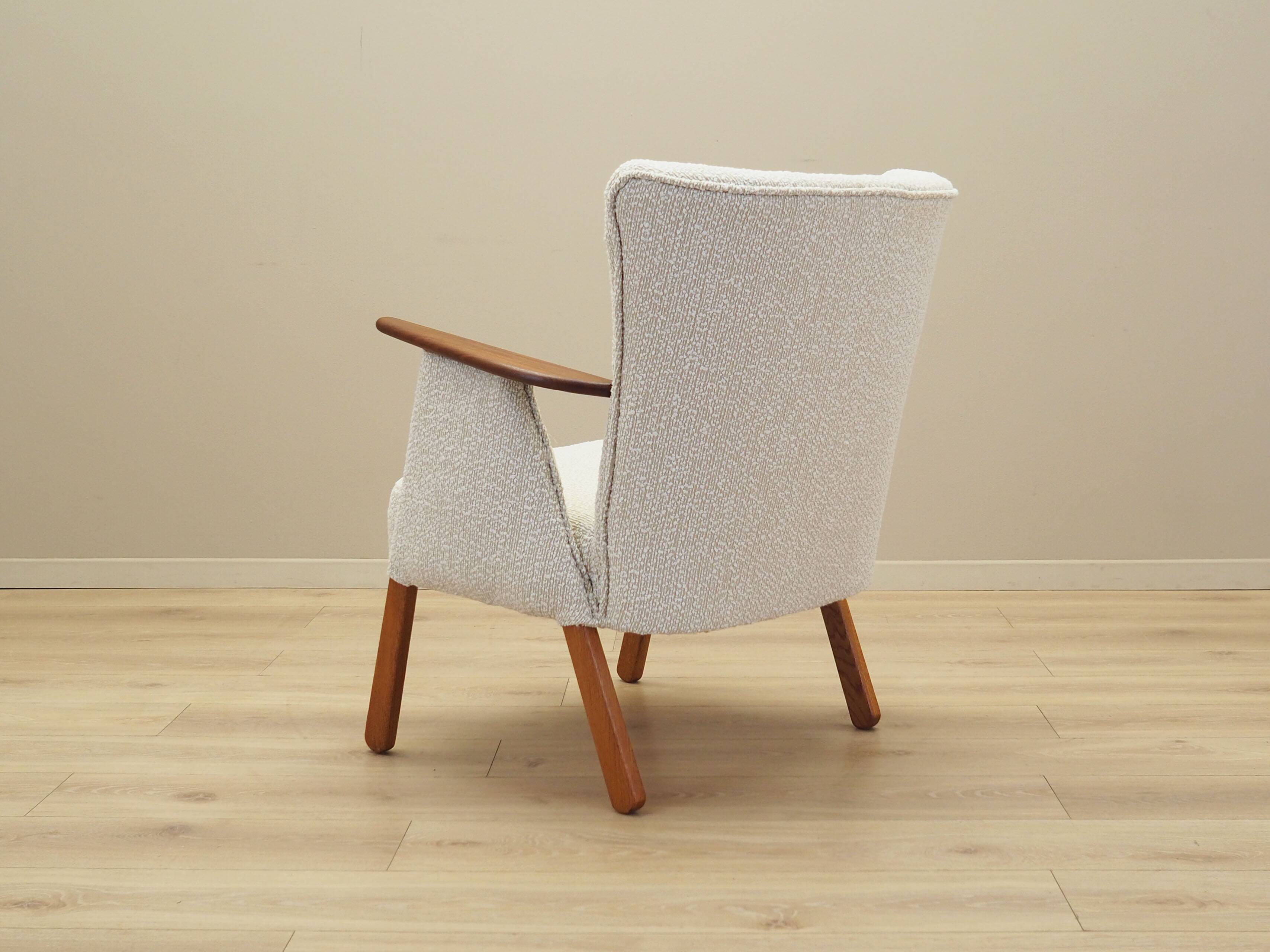 Cream armchair, Danish design, 1970s, production: Denmark