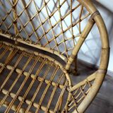 Banquette en rotin vintage