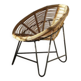 Vintage Wicker Side Chair