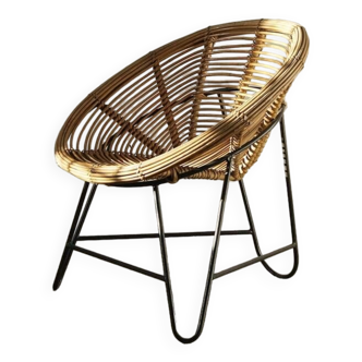 Vintage Wicker Side Chair