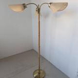 Bamboo and brass floor lamp