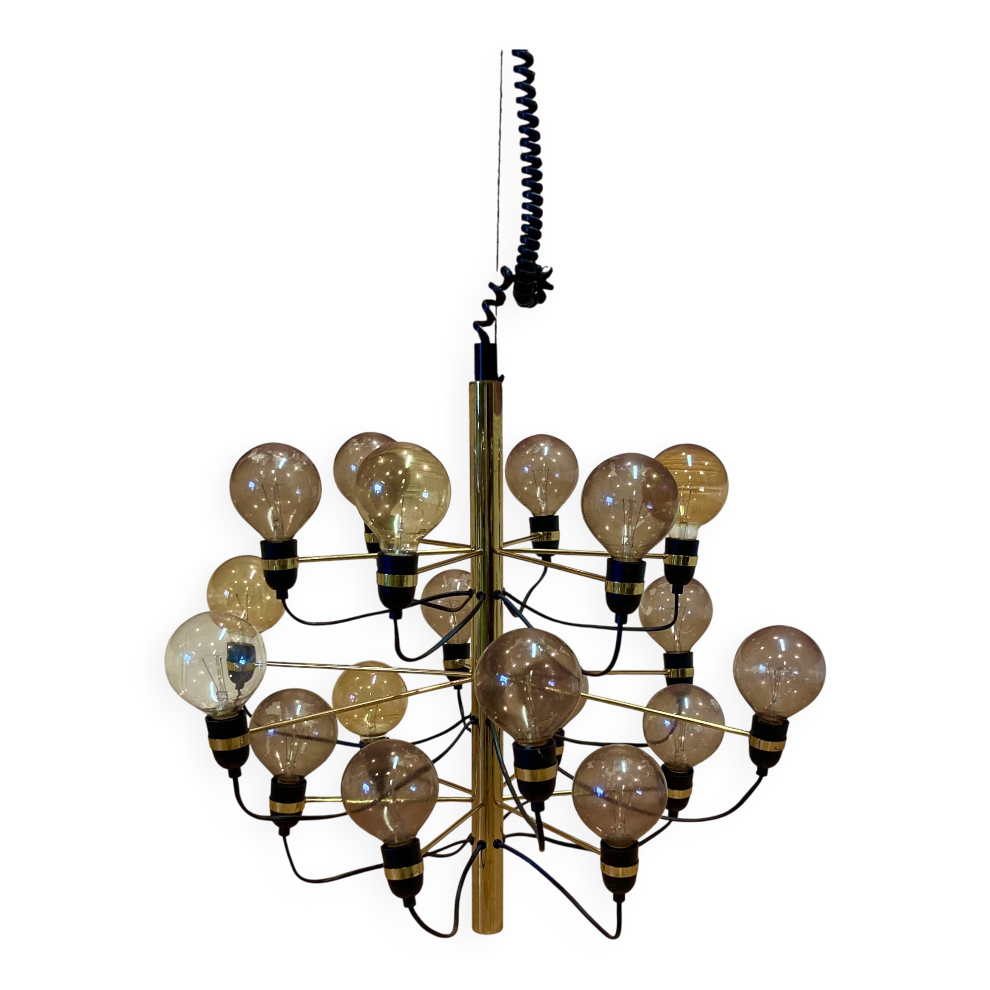 Lustre en métal chromé, années 1970