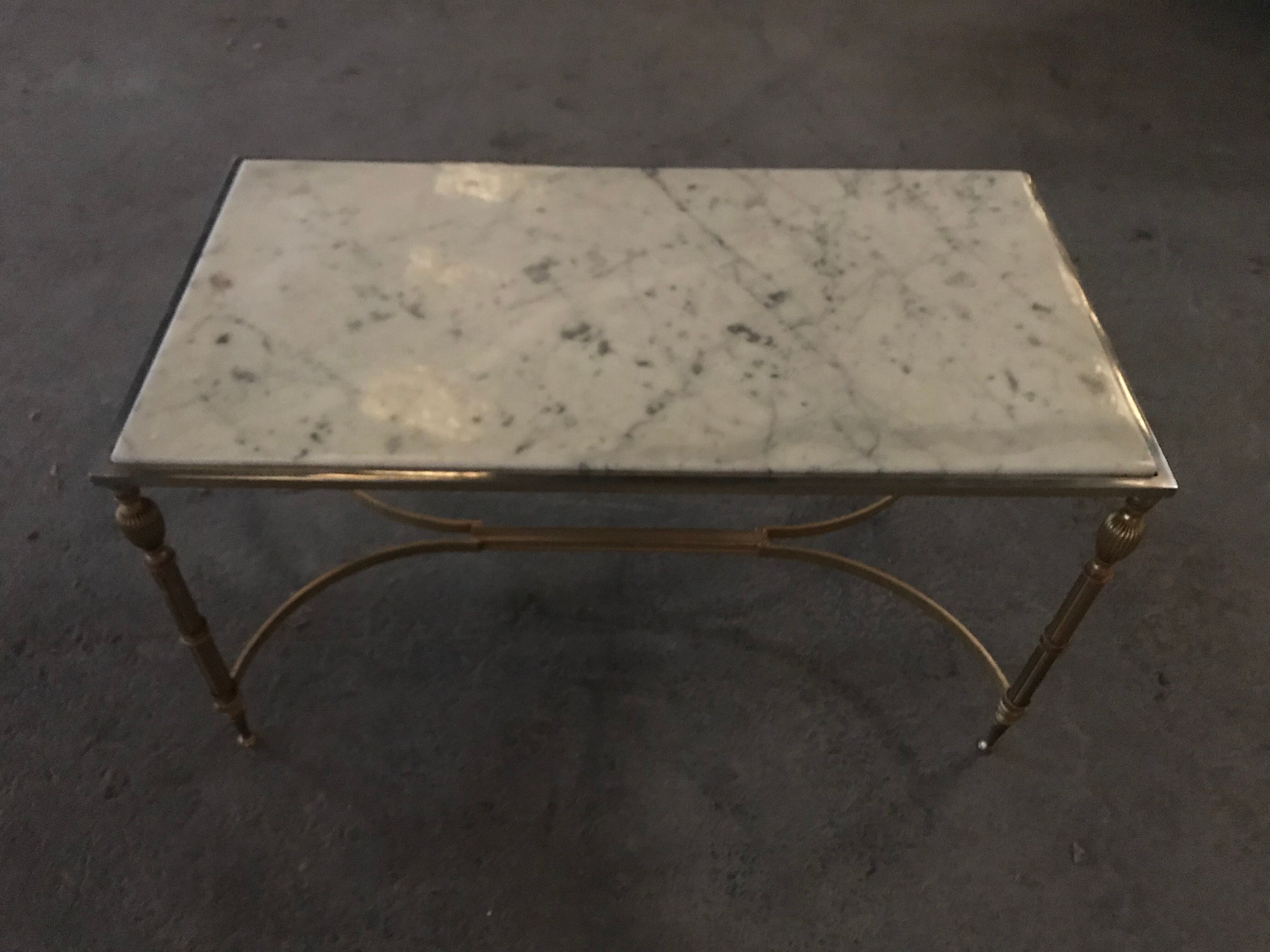 Brass and marble coffee table