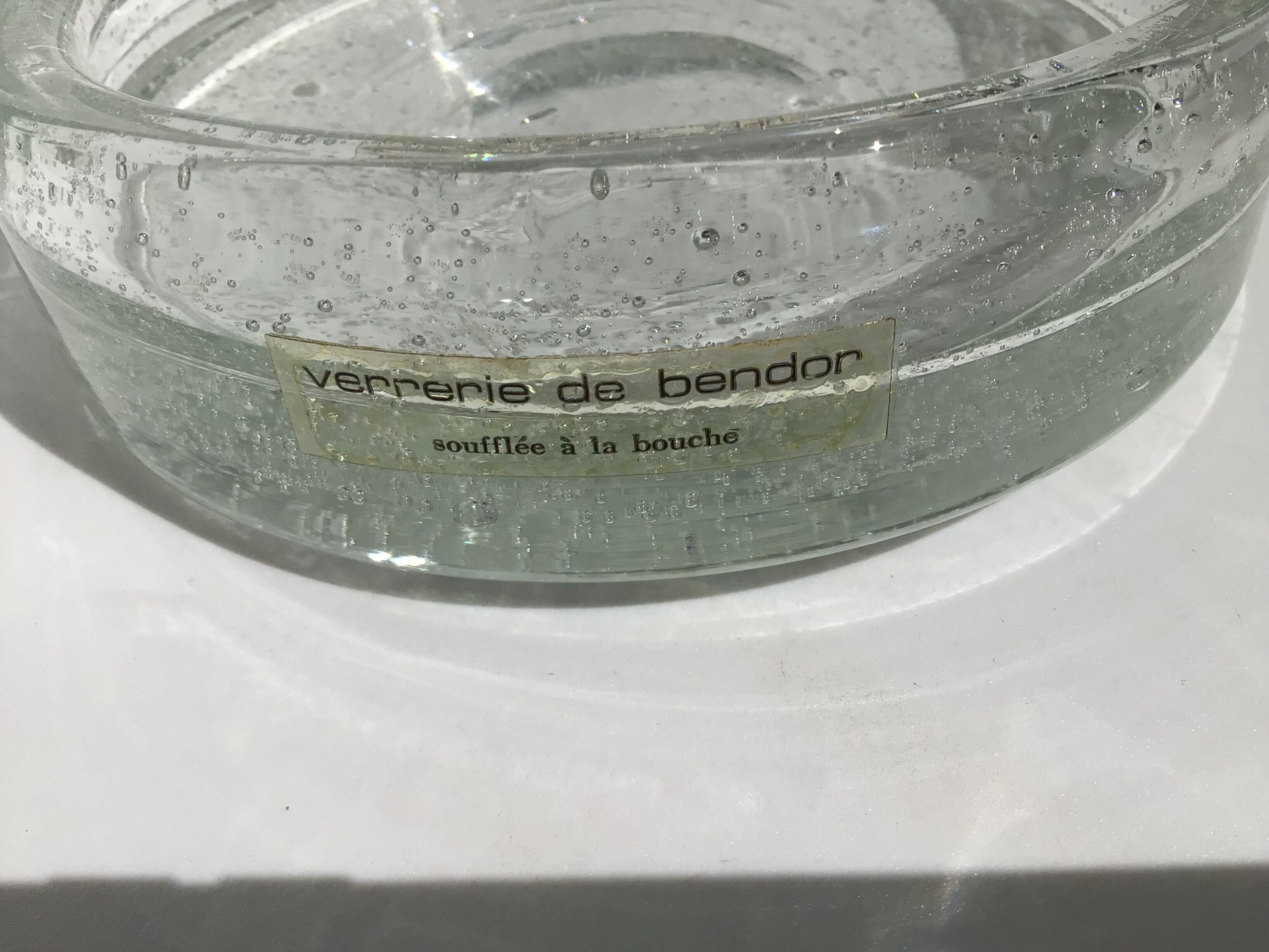 Vacuum pocket blown glass bubbled glassware Bendor