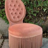 Vintage pink upholstered toad chair