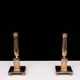 Modernistic silver plated bronze candle sticks Early 20th Century