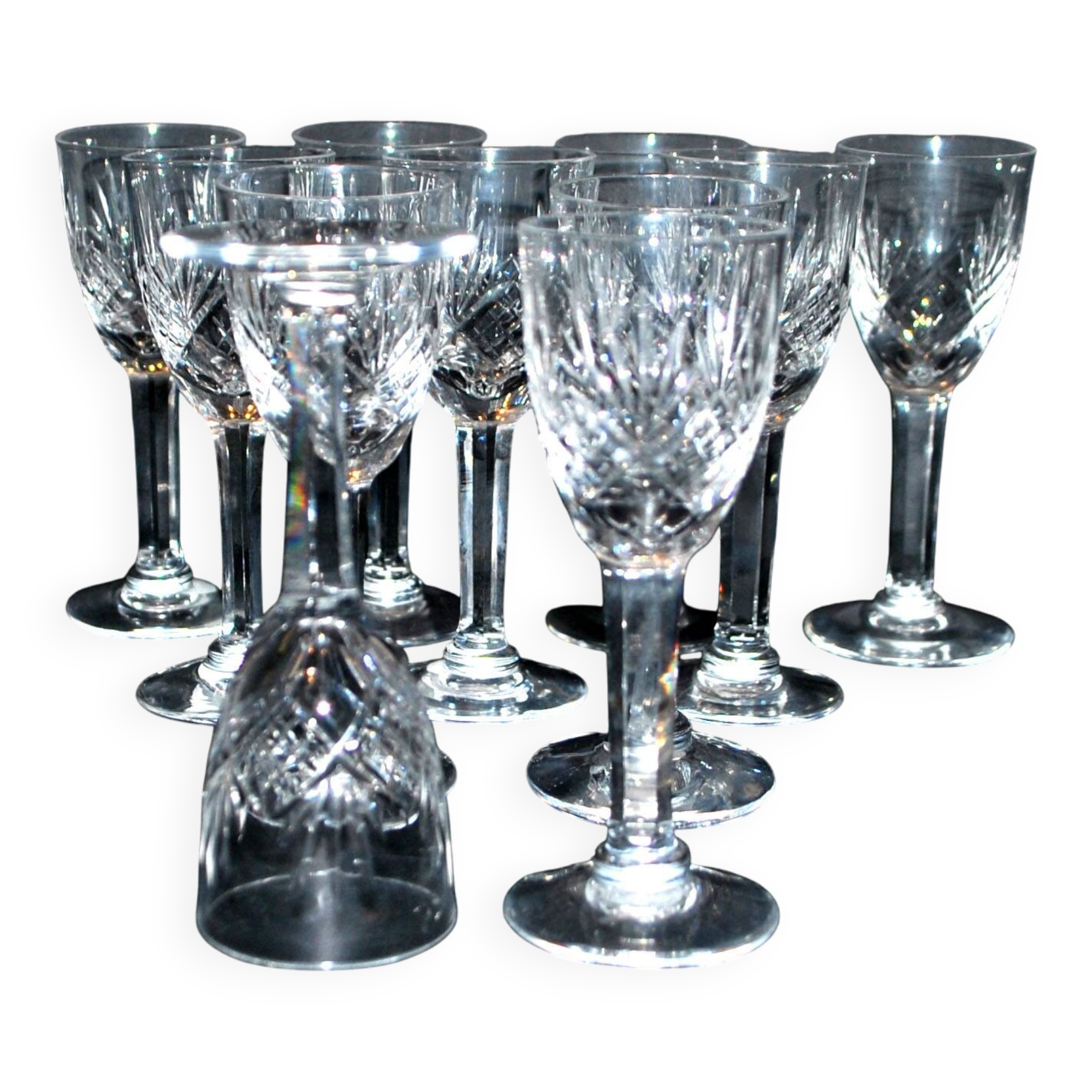 Set of 11 junon liqueur glasses cristallerie lorraine lemberg dlg chantilly saint-louis