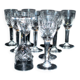 Set of 11 junon liqueur glasses cristallerie lorraine lemberg dlg chantilly saint-louis