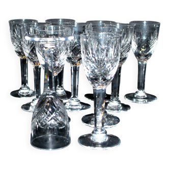 Set of 11 junon liqueur glasses cristallerie lorraine lemberg dlg chantilly saint-louis