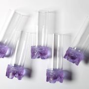 Set of 5 Vintage Lilac Tumblers / LACS Kristallglas / Italy / 1970s