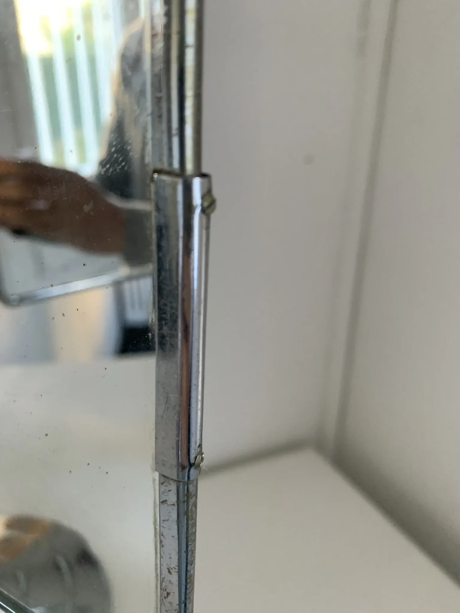 Vintage 1940 triptych barber mirror with bevelled edge - 40 x 35 cm