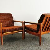 Set de 2 fauteuils en chêne années 1970