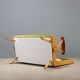 Vintage two-tone velvet and beech wood canapé, Italian design, 1950s.