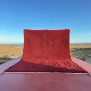 Large Moroccan Beni Ouarain rug in burgundy 400x300 cm