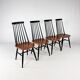 Set of 4 Fanett style Dining Chairs  1960s