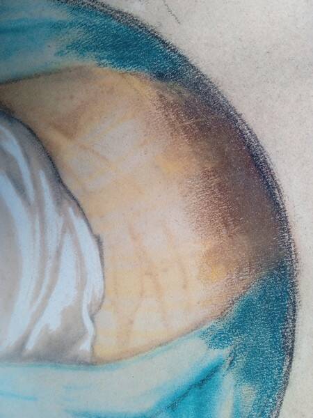 Pastel painting portrait young girl XIXth signed