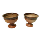 2 glazed stoneware bowls