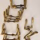 Set of 10 pairs of solid brass door handles – antique style / classic