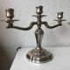 Pair of Art Deco period candlesticks in silver metal around 1940 1950