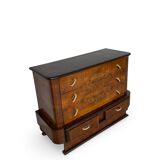Commode italienne Art déco en ronce de noyer, années 1920