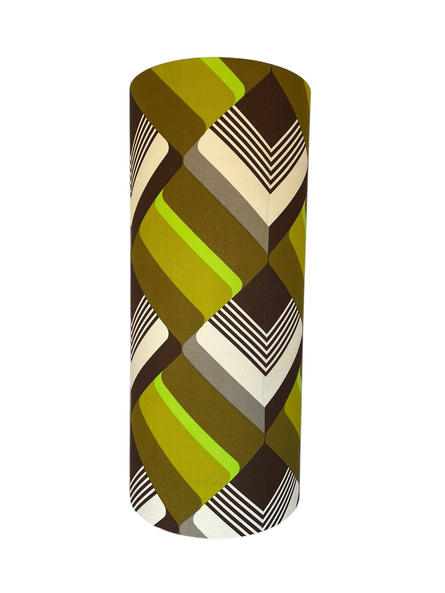 Green braid lampshade H80 D35 - 70s fabric