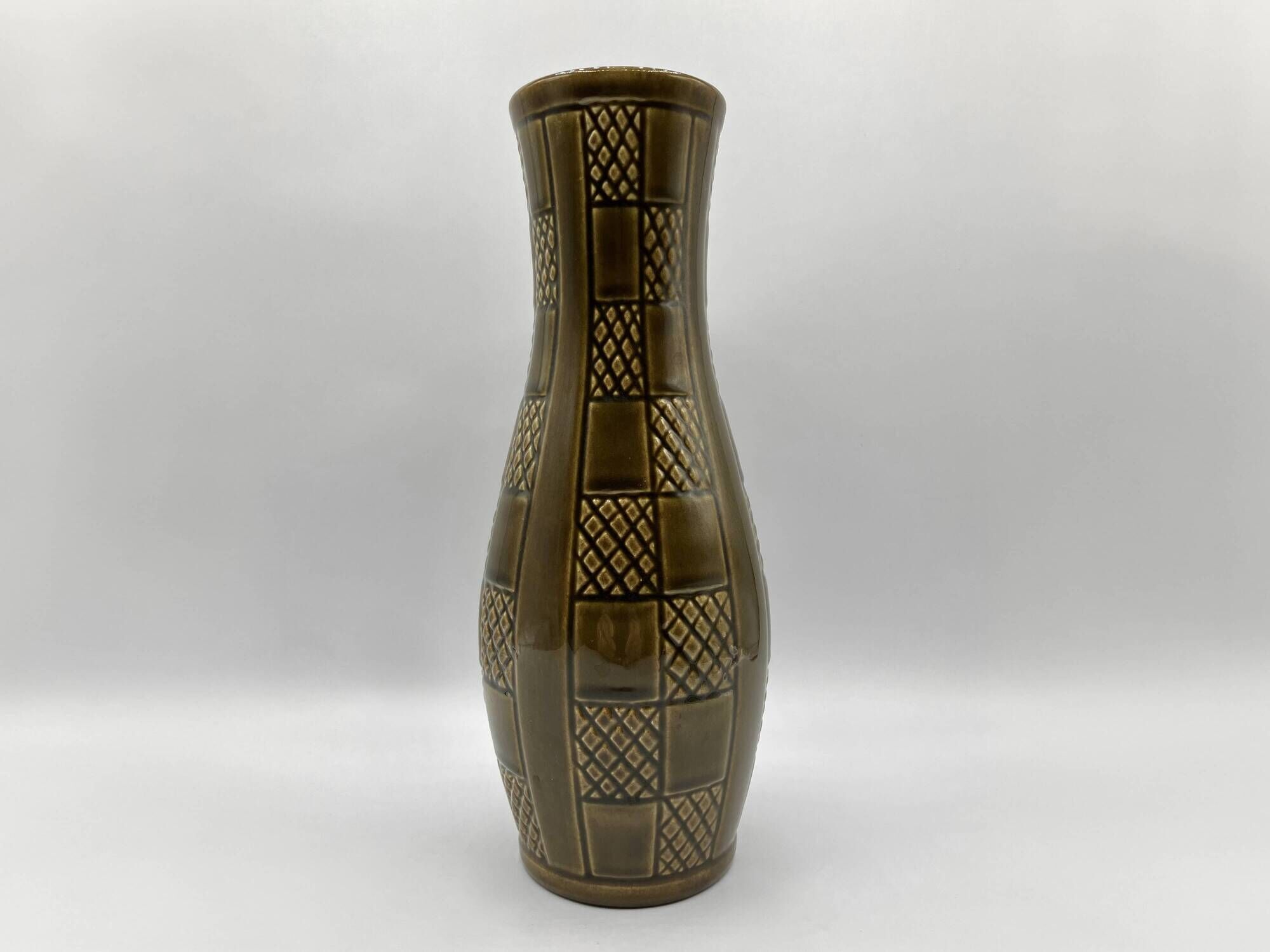 JASBA khaki glazed ceramic vase • West Germany • circa 1960