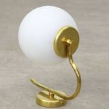 Vintage Italian Mid-century Brass and Opaline Wall Lamp