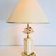 Vintage Regency Brass Crystal Fruit Table Lamp from Le Dauphin, 1970s