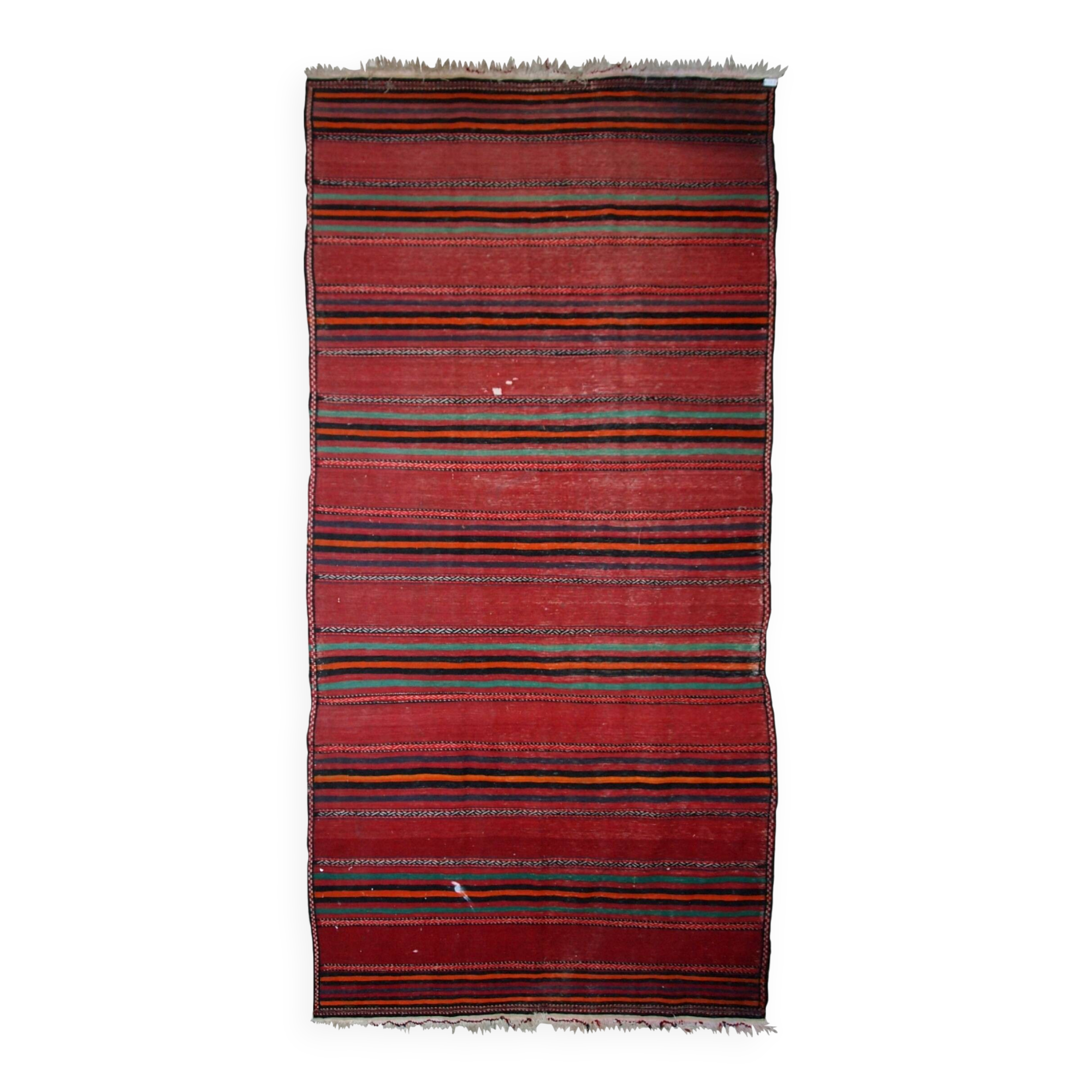 Kilim vintage fait main Ardabil persan 139cm x 288cm (1940s)