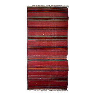 Kilim vintage fait main Ardabil persan 139cm x 288cm (1940s)