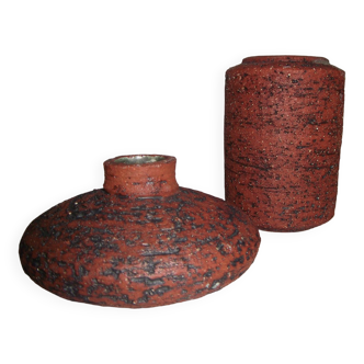 Set of two scandinavian vintage ceramic vases 1950s