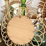Mirror rattan vintage 36x36cm