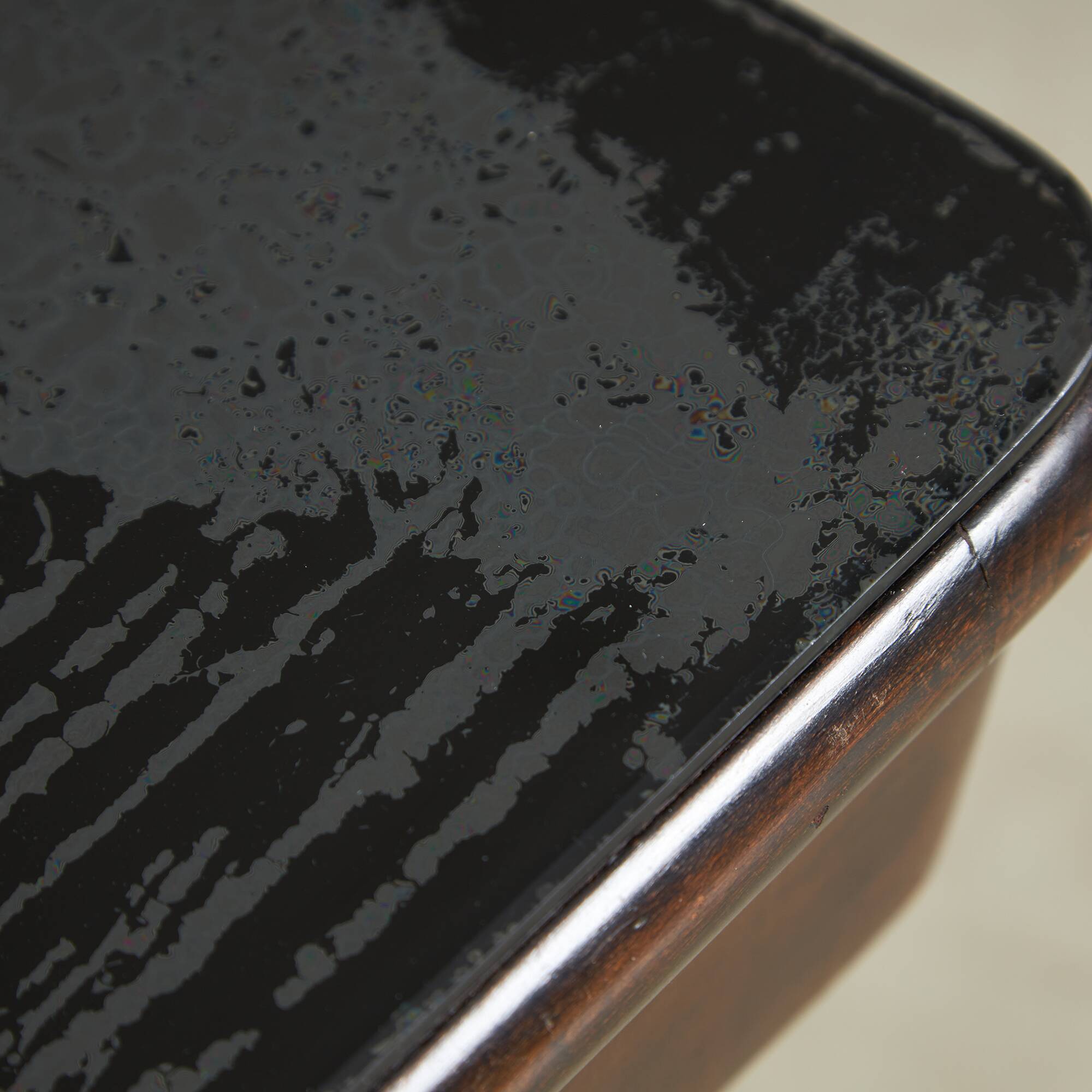 Large Robust Dinig Table with Carved Legs and Glass Top