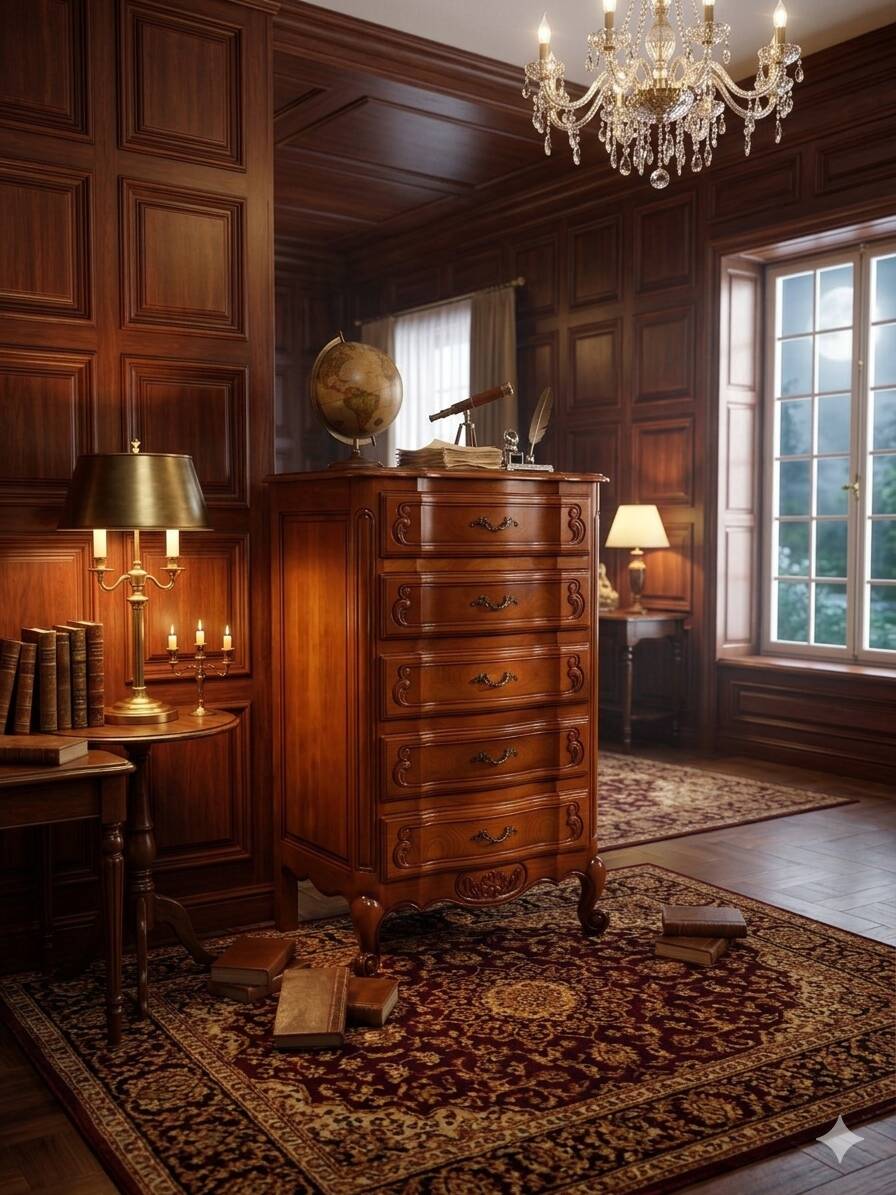 Semainier chiffonnier ancien style Louis XV