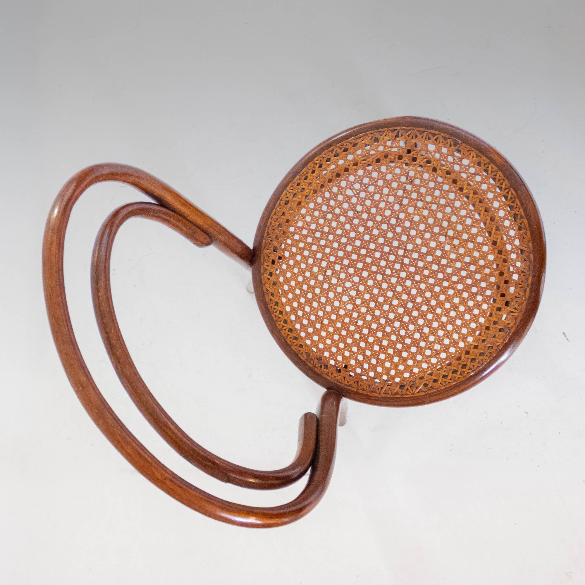 1900s Set of Four Bentwood and Cane Dining Chairs by Josef Hoffmann, Labele